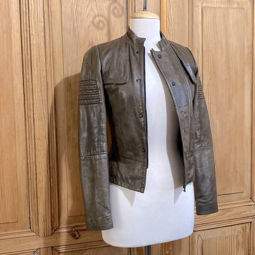 G-star Brown leather bomber